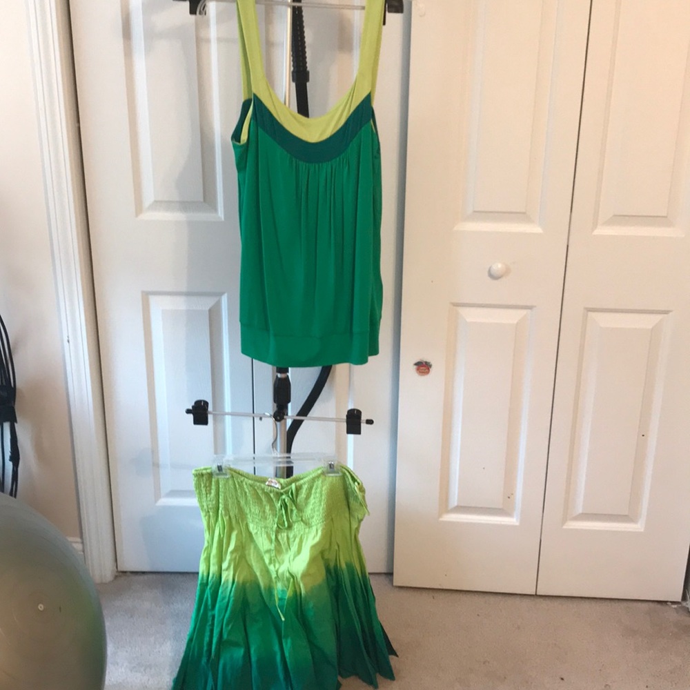 2 piece shirt with skirt